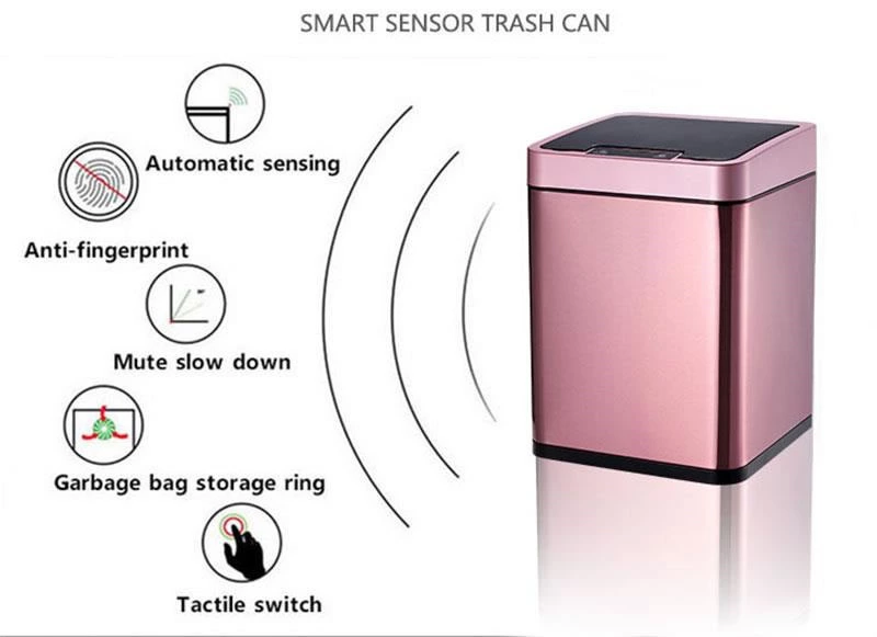 garbage can with sensor lid