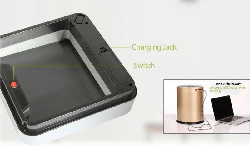 Touchless Motion Sensor Trash Can supply power rechageable battery (included) and usb charge (included)